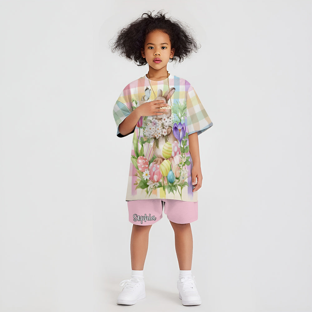 Frohe Ostern – Personalisiertes Kinder-T-Shirt & Shorts