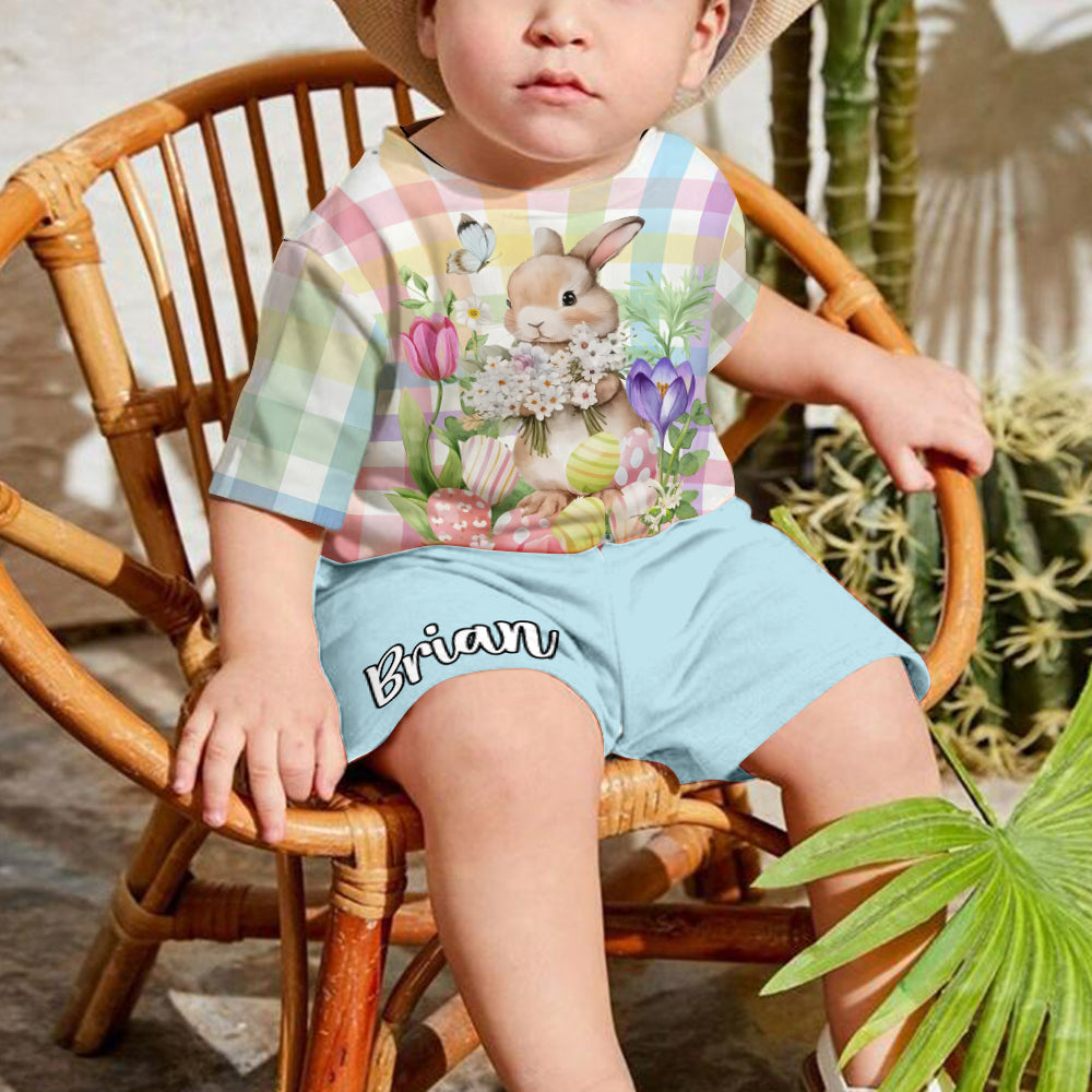 Frohe Ostern – Personalisiertes Kinder-T-Shirt & Shorts