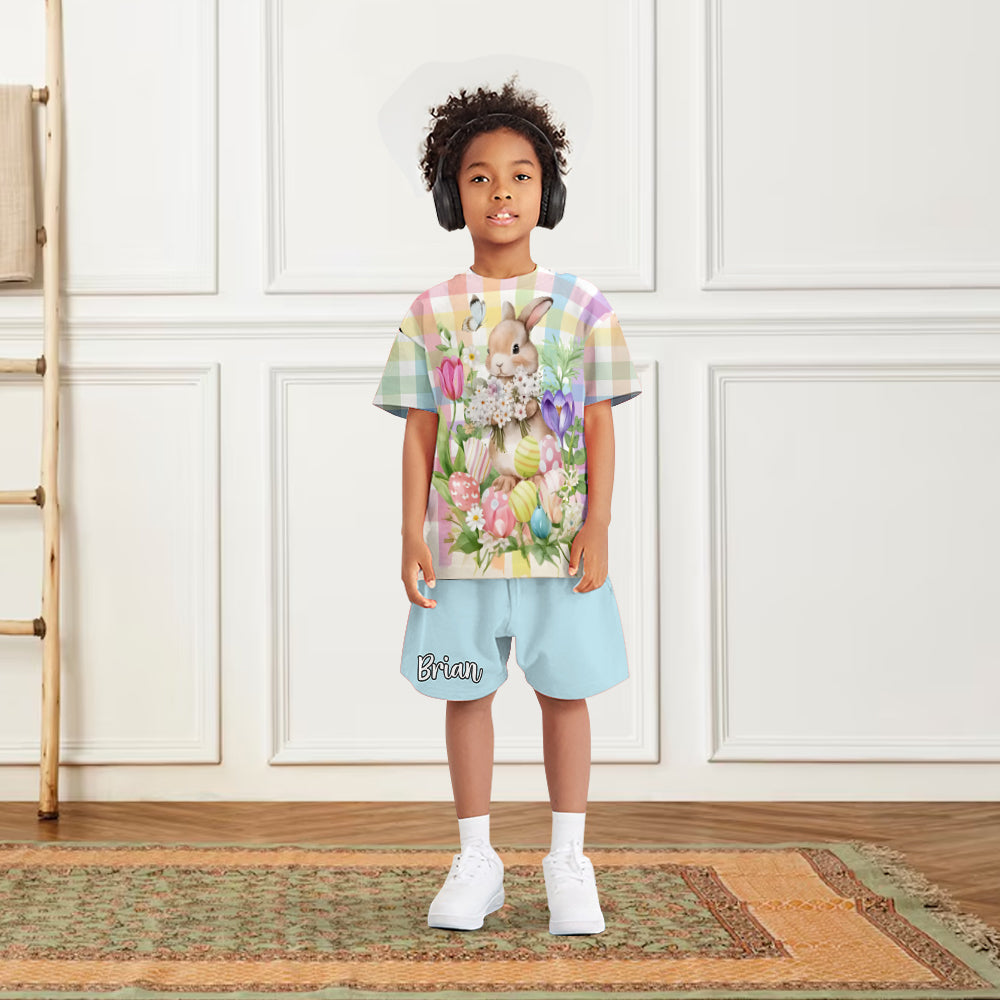 Frohe Ostern – Personalisiertes Kinder-T-Shirt & Shorts
