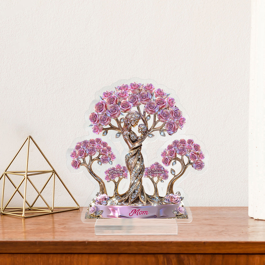 Die Liebe zwischen Mutter und ihren Kindern – Personalisierte Acrylplakette in individueller Form für die Mutter