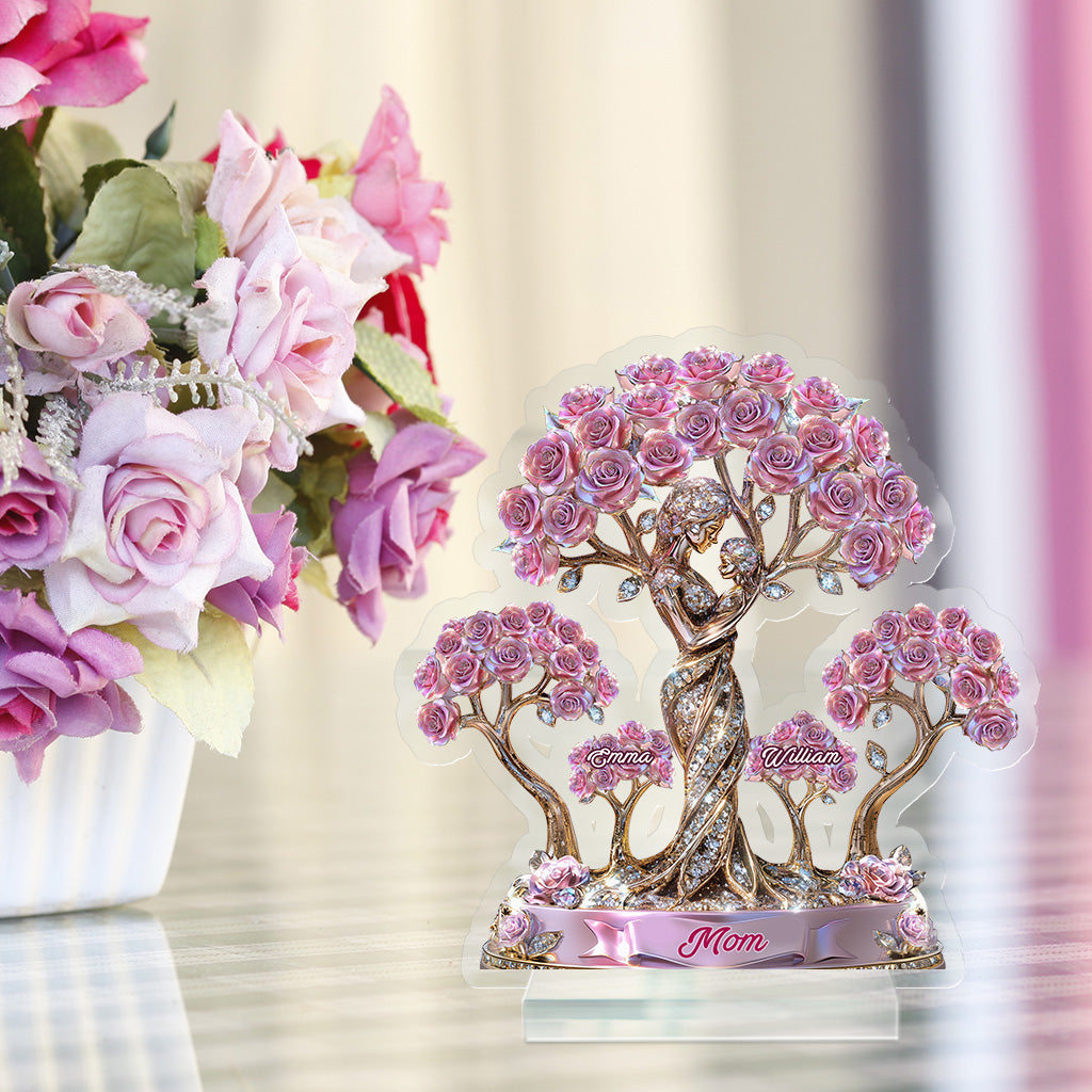 Die Liebe zwischen Mutter und ihren Kindern – Personalisierte Acrylplakette in individueller Form für die Mutter