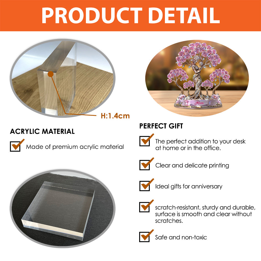 Weihnachtsgeschenk für Mama und Oma: Die Liebe zwischen Mutter und Kindern – personalisierte Acrylplakette in individueller Form