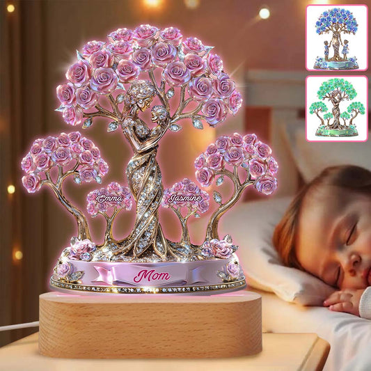 Die Liebe zwischen Mutter und ihren Kindern – Personalisierte, mutterförmige Plakettenleuchte