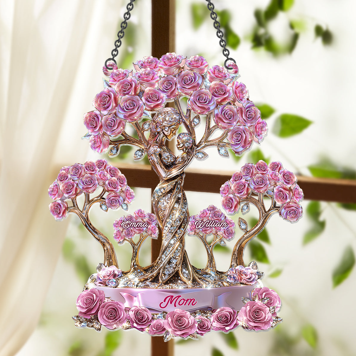 Die Liebe zwischen Mutter und ihren Kindern – Personalisierter Fensterhänger mit Sonnenfänger für die Mutter 