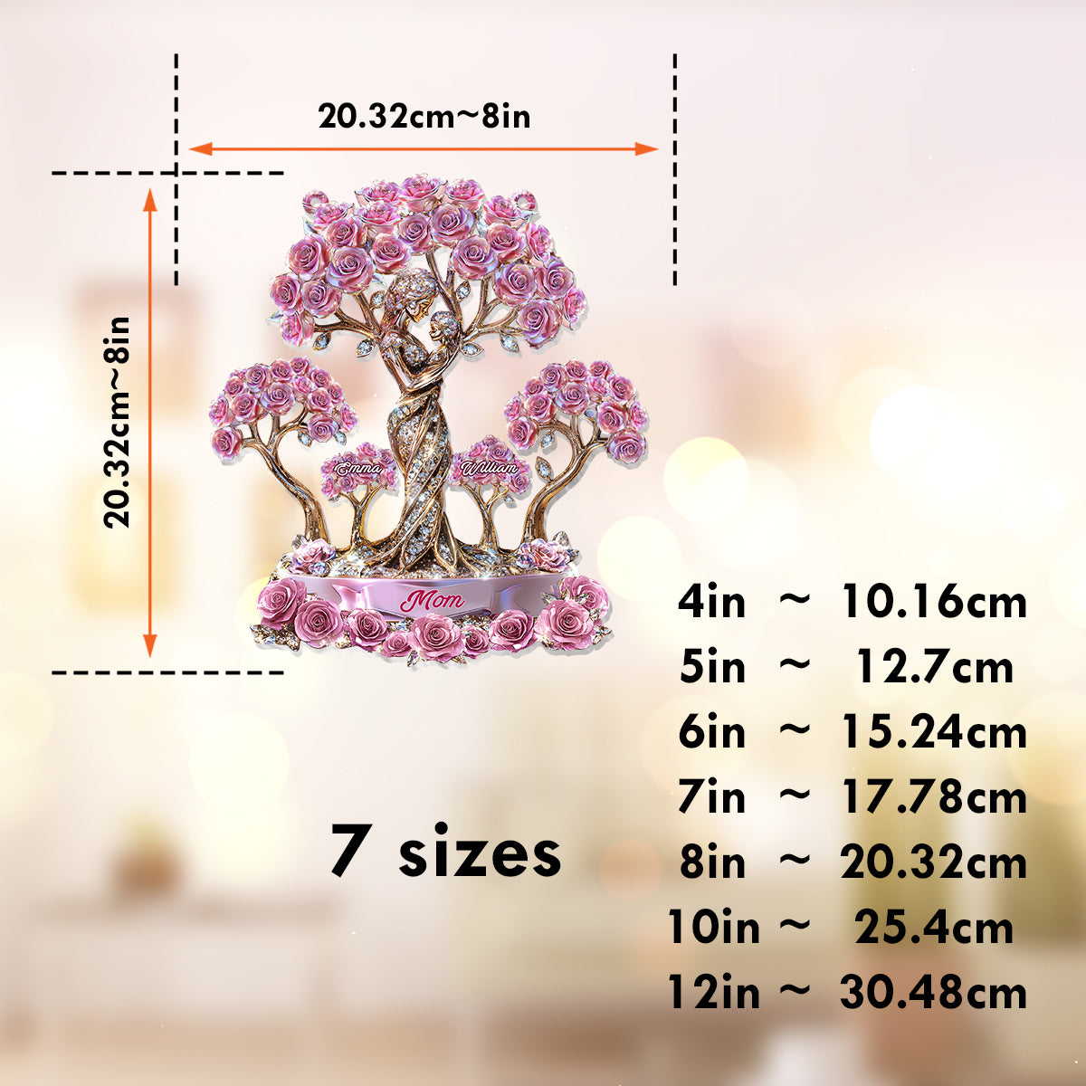 Die Liebe zwischen Mutter und ihren Kindern – Personalisierter Fensterhänger mit Sonnenfänger für die Mutter 