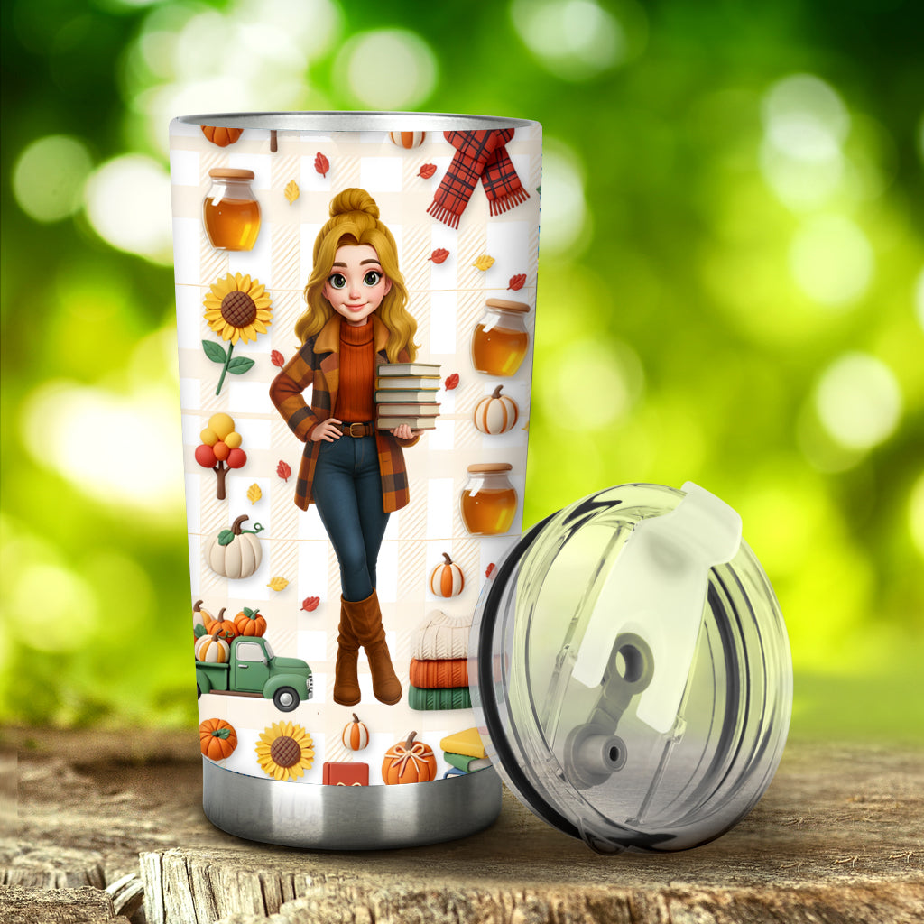Just A Girl Who Loves Fall - Personalized Autumn Tumbler