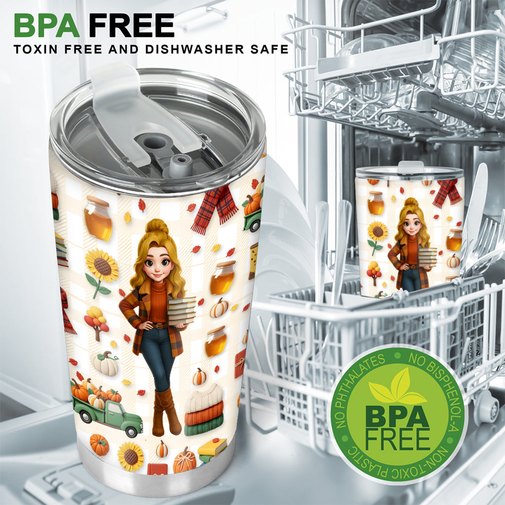 Just A Girl Who Loves Fall - Personalized Autumn Tumbler