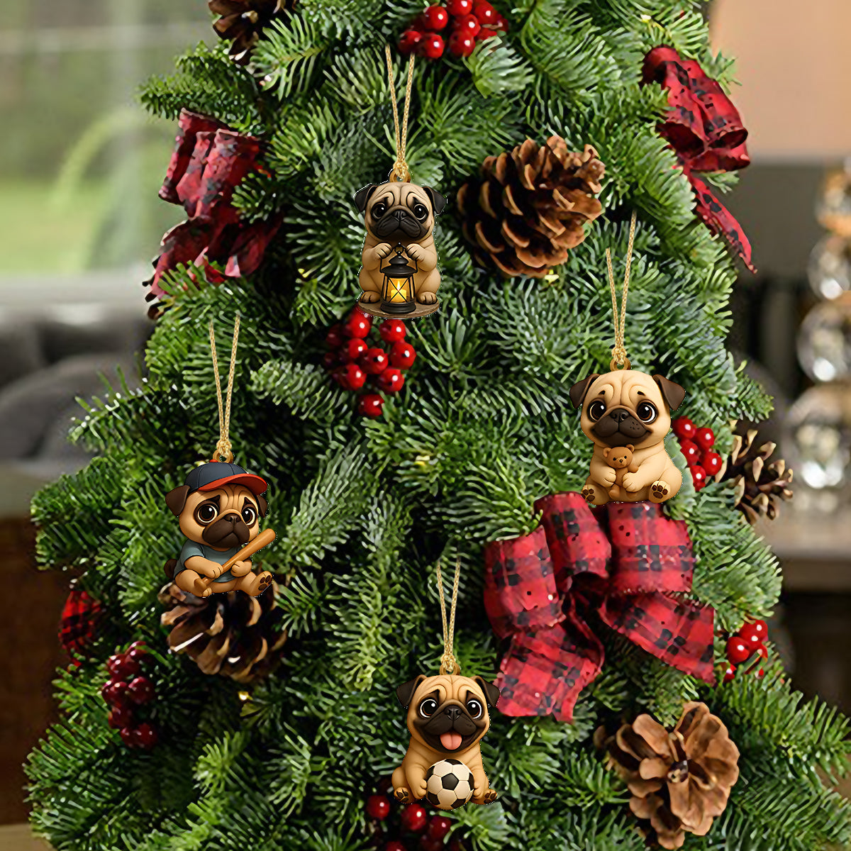 Weihnachtlicher Spaß mit Mops – Personalisierter Hunde-Adventskalender mit Ornamenten