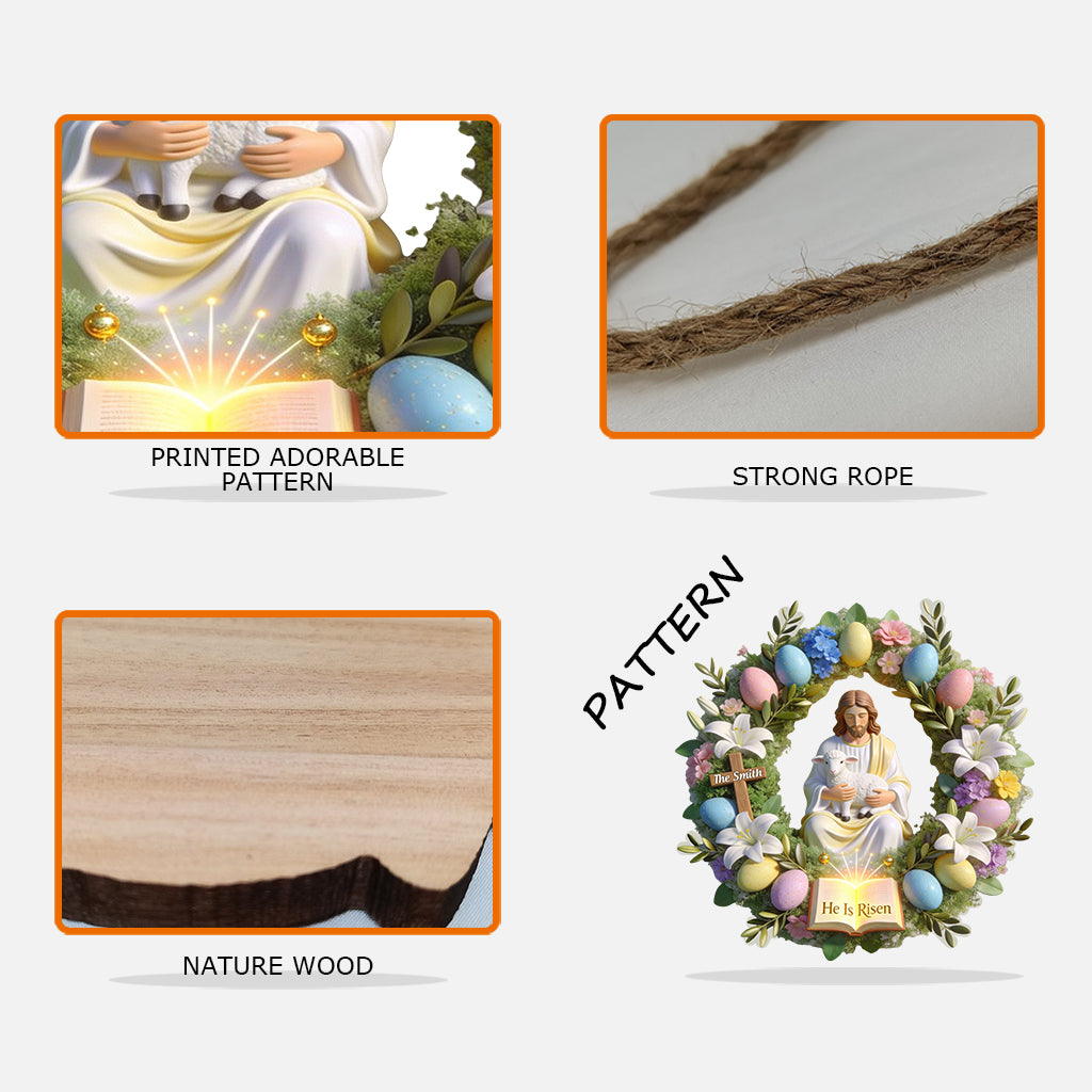 He Is Risen - Personalized Christian Custom Shaped Wood Sign