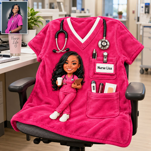 Beste Krankenschwester - Personalisierte Decke in Form einer Krankenschwester