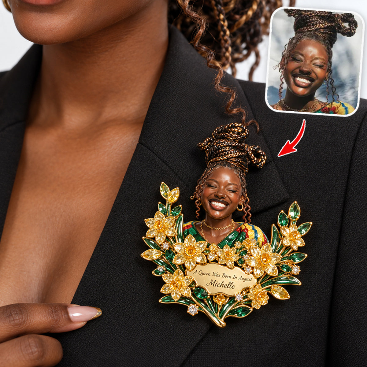 Personalized 50th Birthday Middle-Aged Woman 3D Embossed Enamel Pin Gift