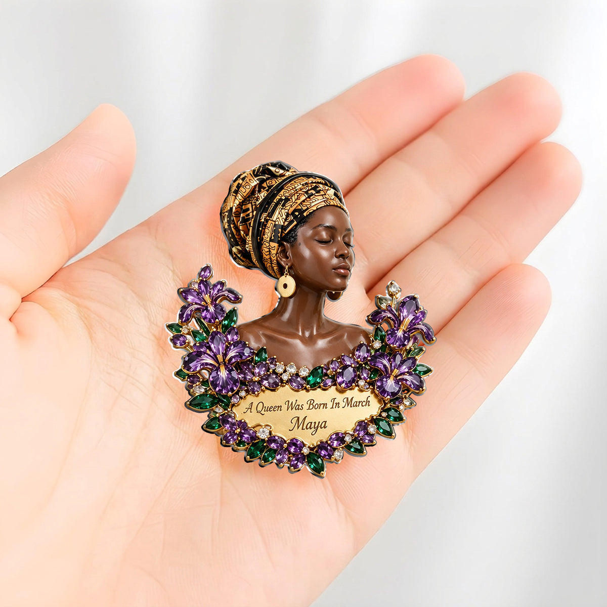 Personalized 50th Birthday Middle-Aged Woman 3D Embossed Enamel Pin Gift