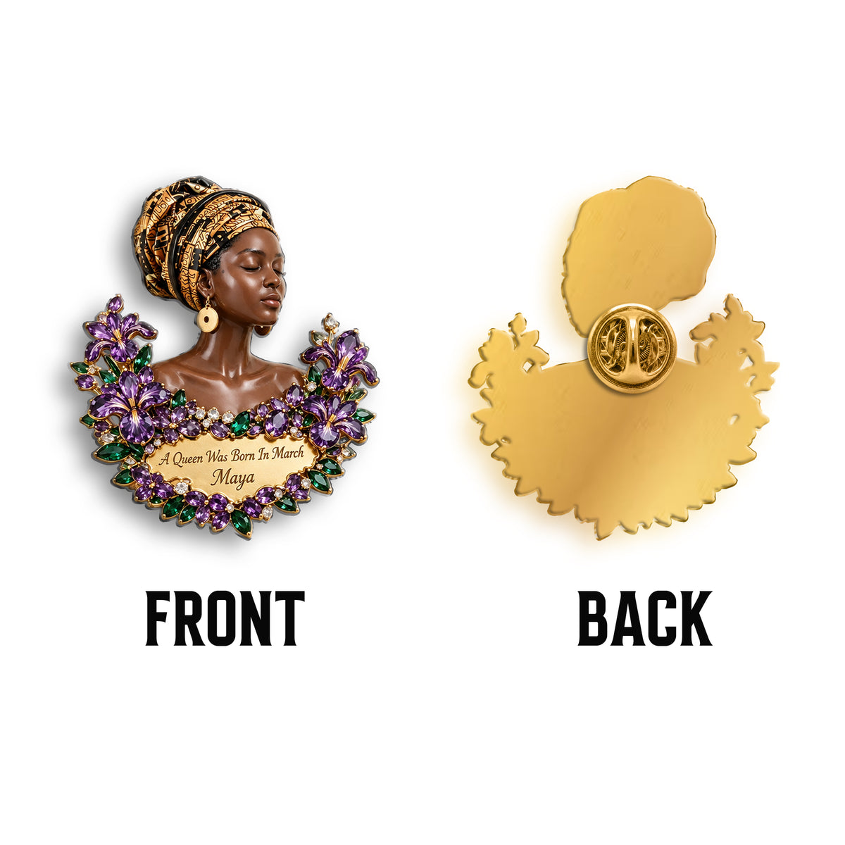 Personalized 50th Birthday Middle-Aged Woman 3D Embossed Enamel Pin Gift