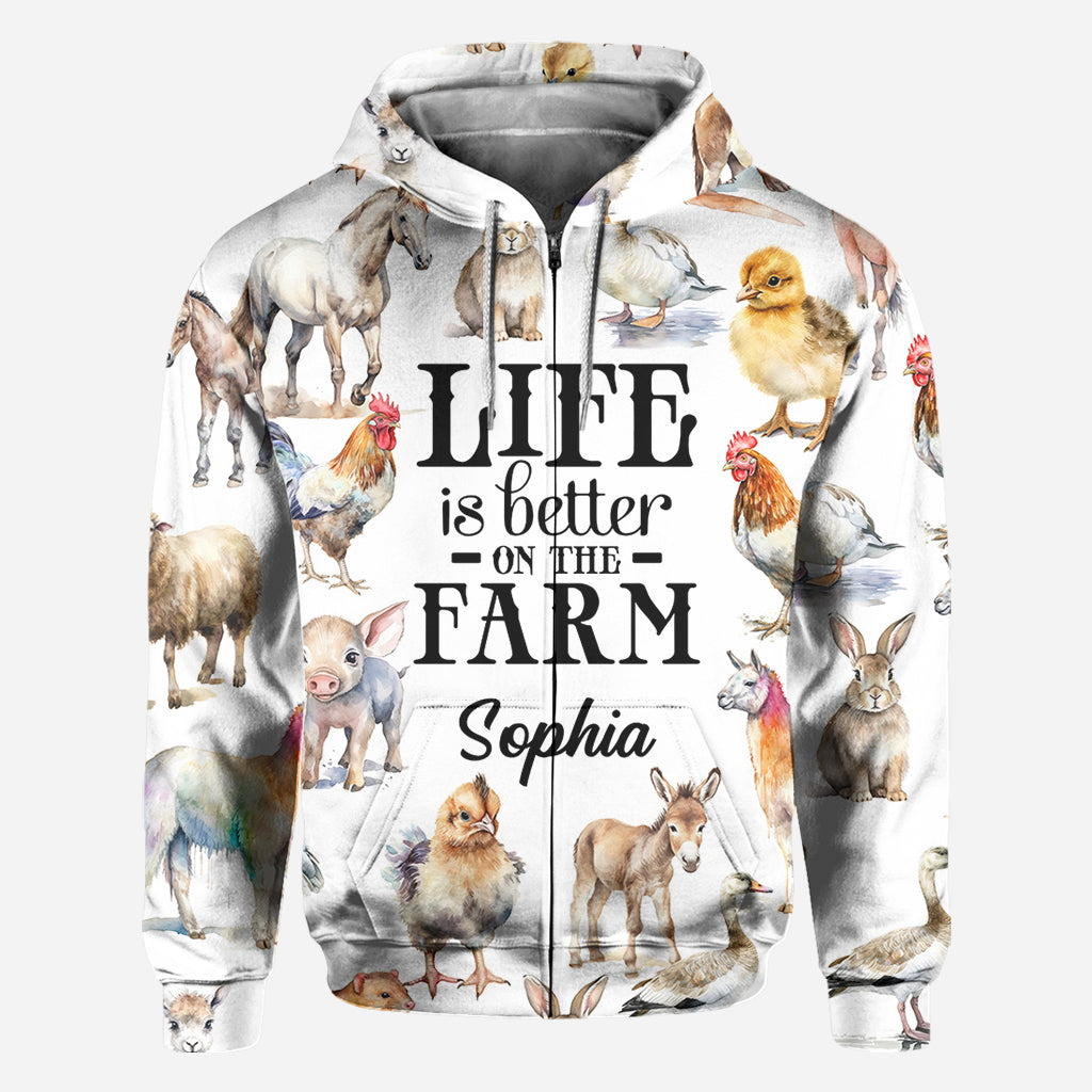 Das Leben auf dem Bauernhof ist besser – personalisiertes T-Shirt mit Bauernmotiv