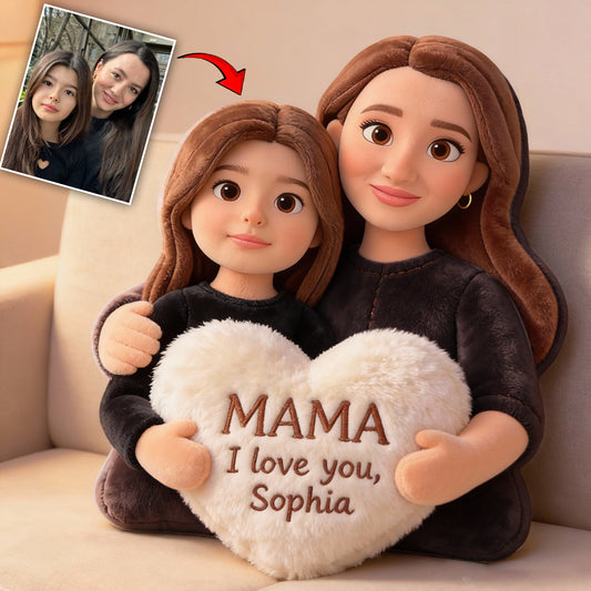 Ich liebe dich – Personalisiertes Mutterkissen aus Kunstfell