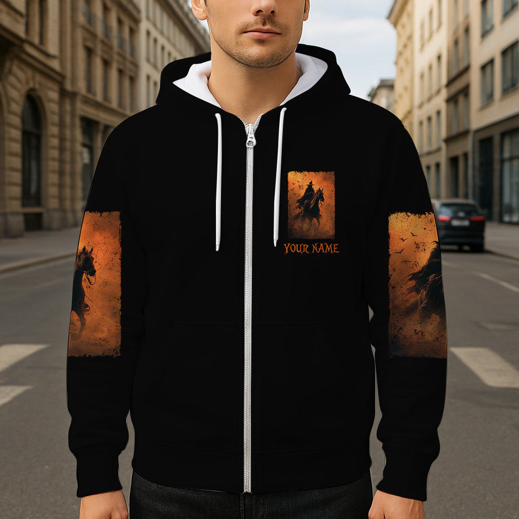 Halloween-Reitshirt – Personalisiertes Halloween-Shirt mit Allover-Print