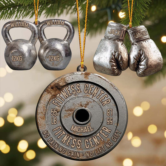 No Pain No Gain - Personalized Fitness Ornament