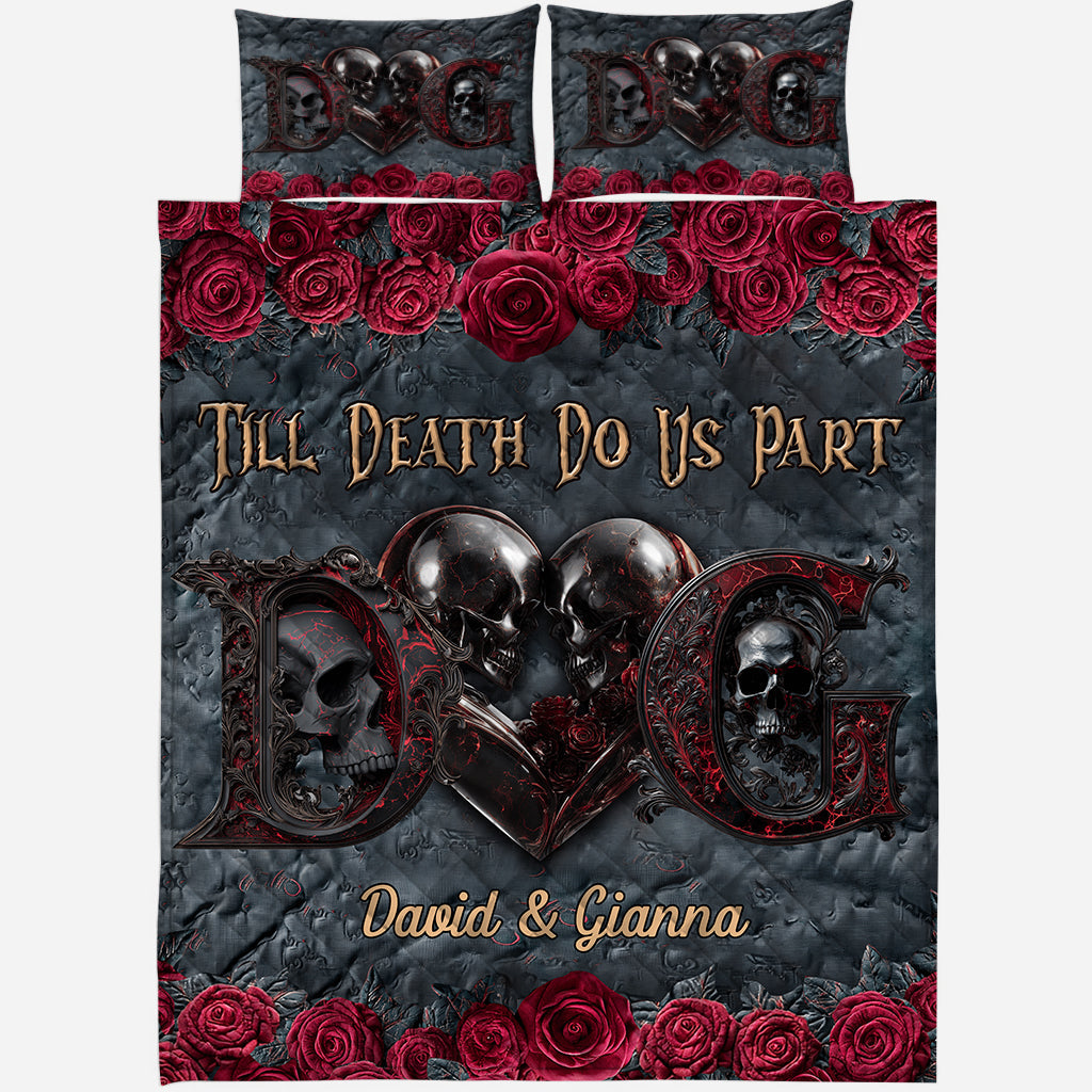 Till Death Do Us Part - Personalized Skull Quilt Set