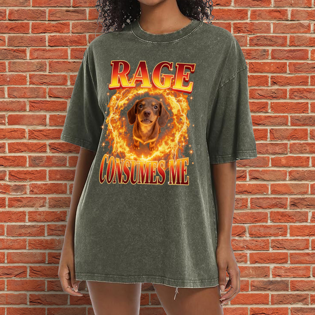 Rage Consumes Me, Sarcastic Quote - Personalized Dog Wash T-Shirt