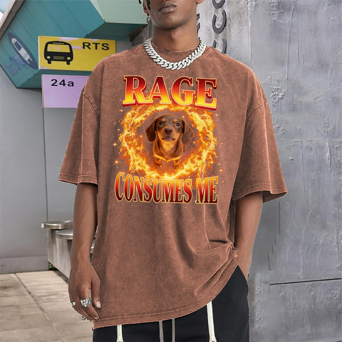Rage Consumes Me, Sarcastic Quote - Personalized Dog Wash T-Shirt