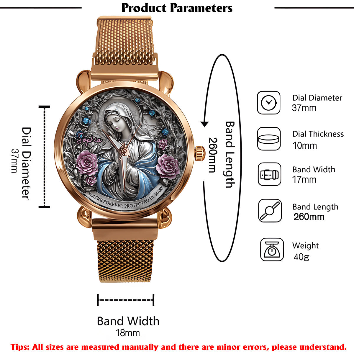 Ewiger Glaube – Personalisierte christliche Damenuhr