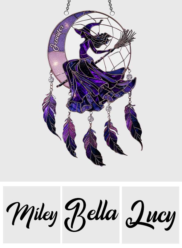 Wunderschöne Hexe – Personalisierter Hexen-Fensterhänger als Sonnenfänger 