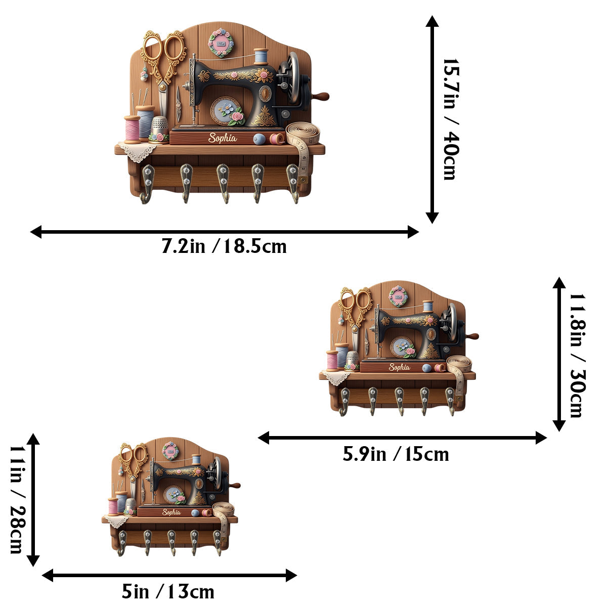 My Favorite Place - Personalized Sewing Custom Shaped Key Rack