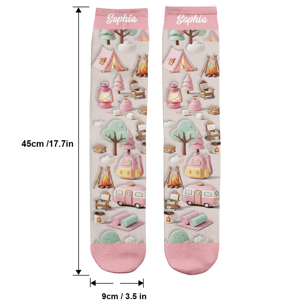 Just A Girl Who Loves Camping - Personalized Camping Socks