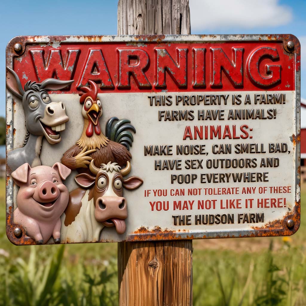 This Property Is A Farm - Personalized Farmer Rectangle Metal Sign