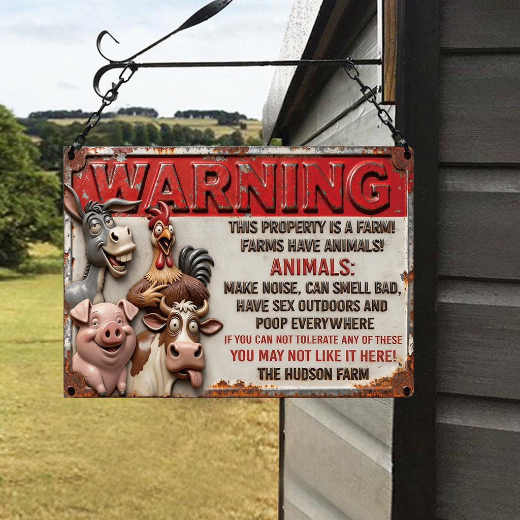 This Property Is A Farm - Personalized Farmer Rectangle Metal Sign