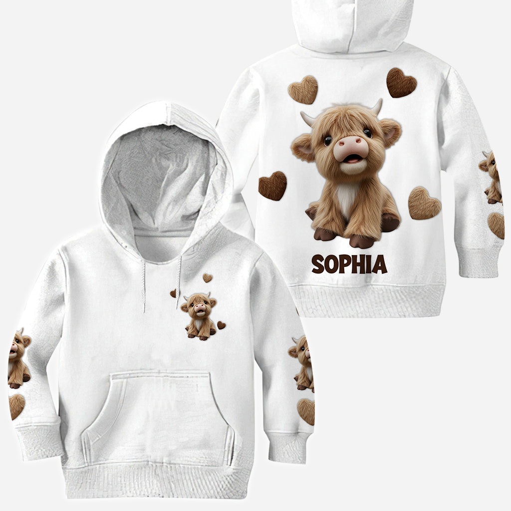 Cute Highland Cow - Personalized Highland Cow All Over Shirt