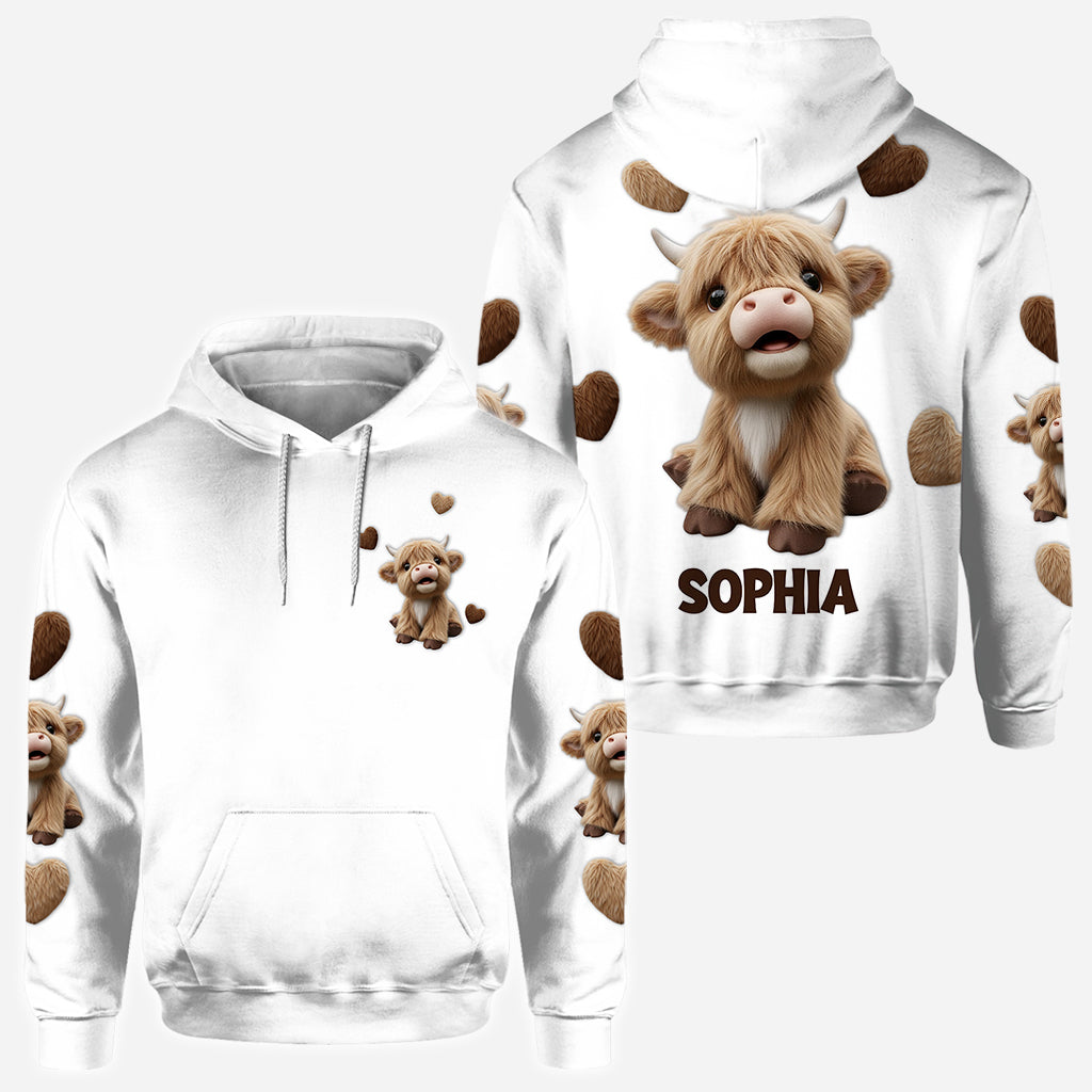 Cute Highland Cow - Personalized Highland Cow All Over Shirt