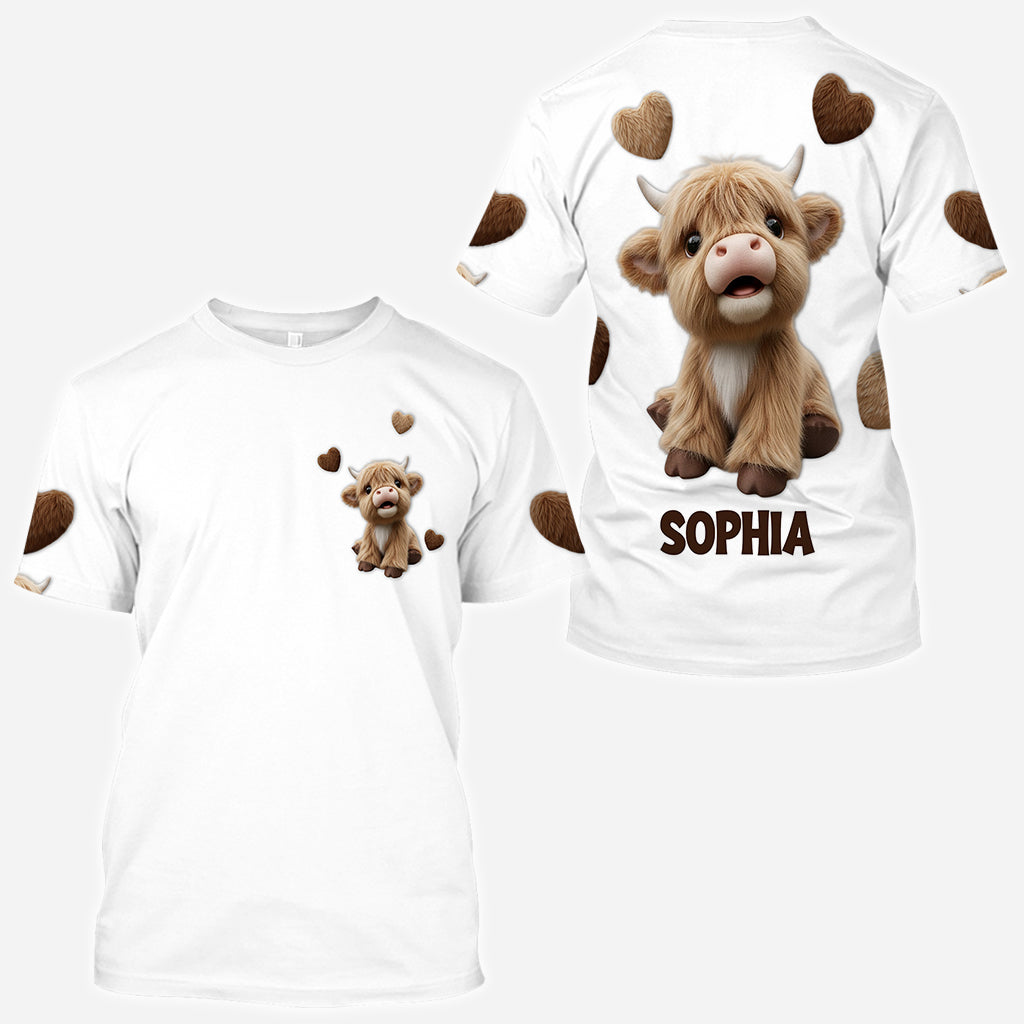Cute Highland Cow - Personalized Highland Cow All Over Shirt