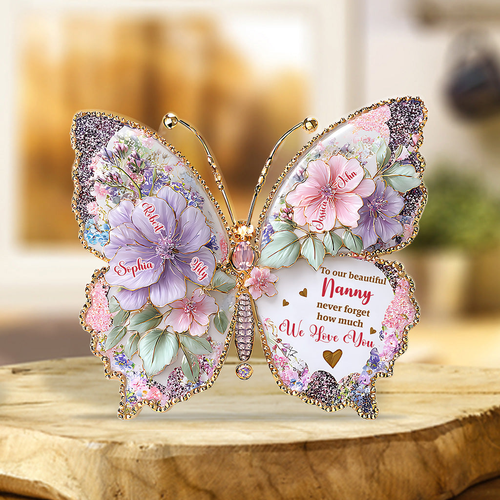 Butterfly Grandma Mom I Love You - Personalized Grandma Custom Shaped Acrylic Plaque