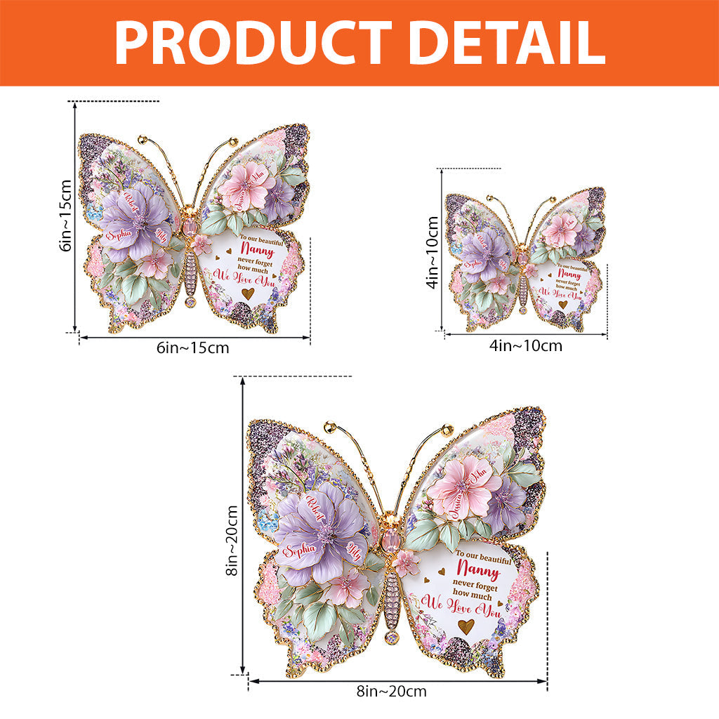 Butterfly Grandma Mom I Love You - Personalized Grandma Custom Shaped Acrylic Plaque