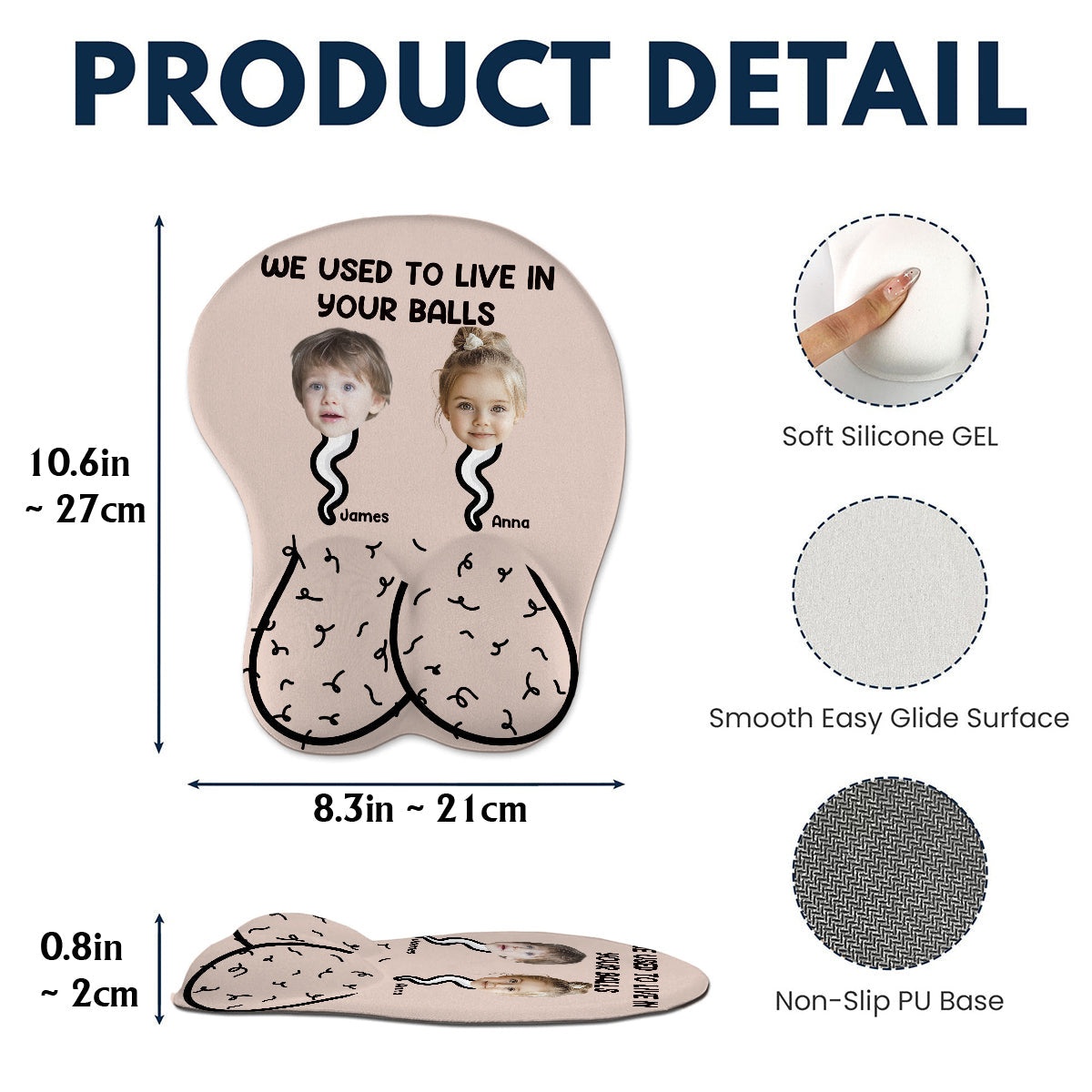 Wir haben früher in deinen Hoden gewohnt – Personalisiertes 3D-Mauspad für Väter