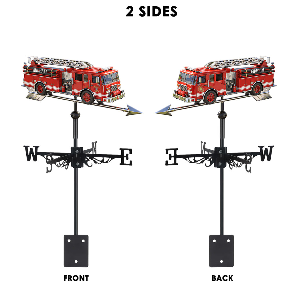 Fire Truck - Personalized Firefighter Weather Vane