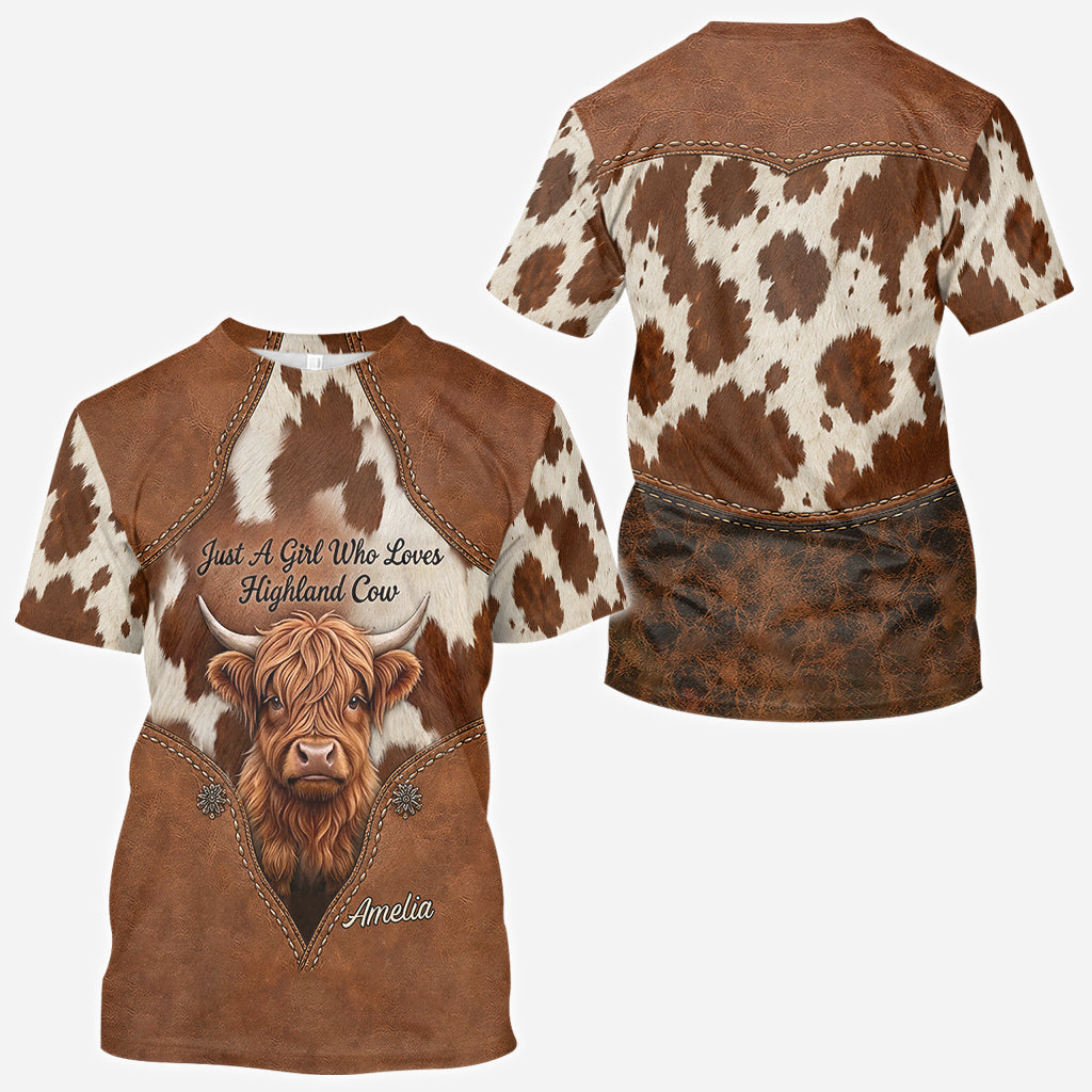 Just A Girl Who Loves Highland Cow - Personalized Highland Cow All Over Shirt
