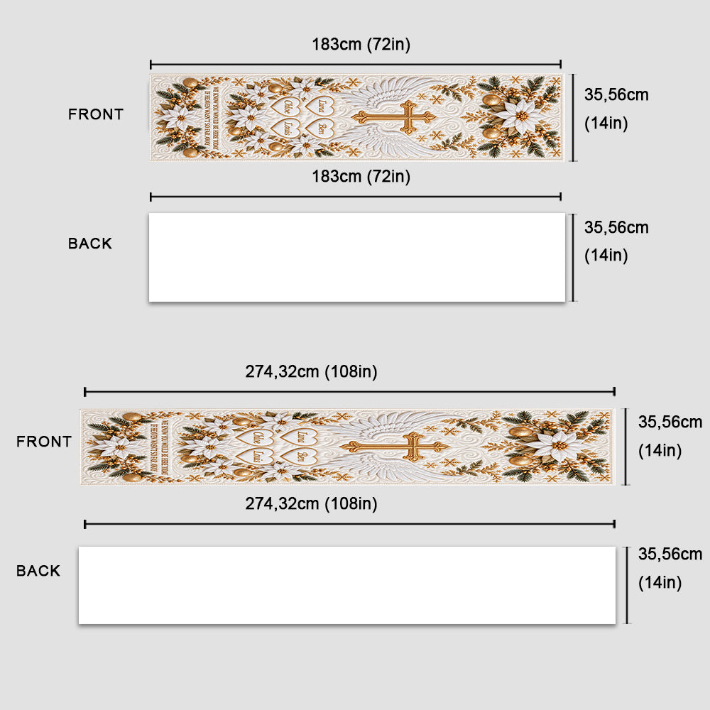 Christmas In Heaven - Personalized Memorial Table Runner