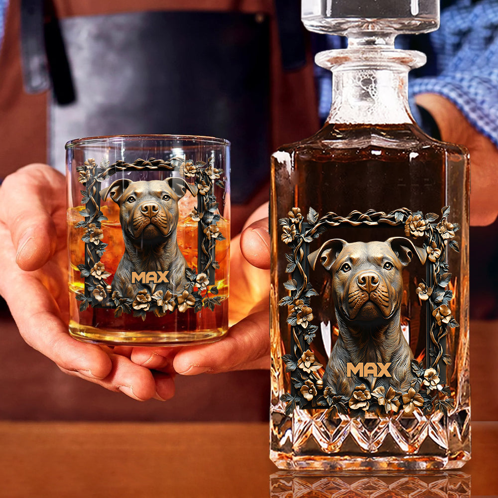 Stolzer Hunde-Papa/Hunde-Mama – Personalisiertes Hunde-Whisky-Dekanter-Set