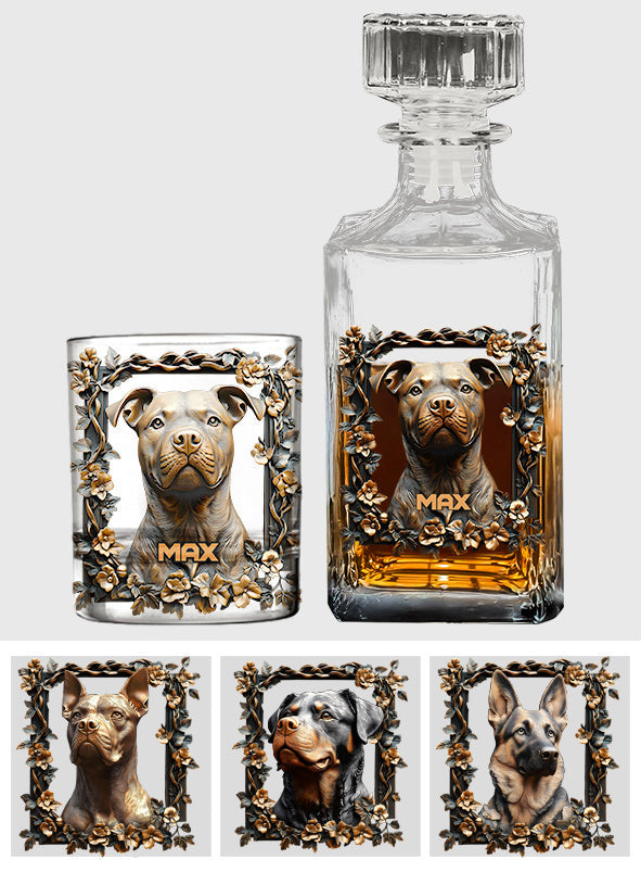 Stolzer Hunde-Papa/Hunde-Mama – Personalisiertes Hunde-Whisky-Dekanter-Set