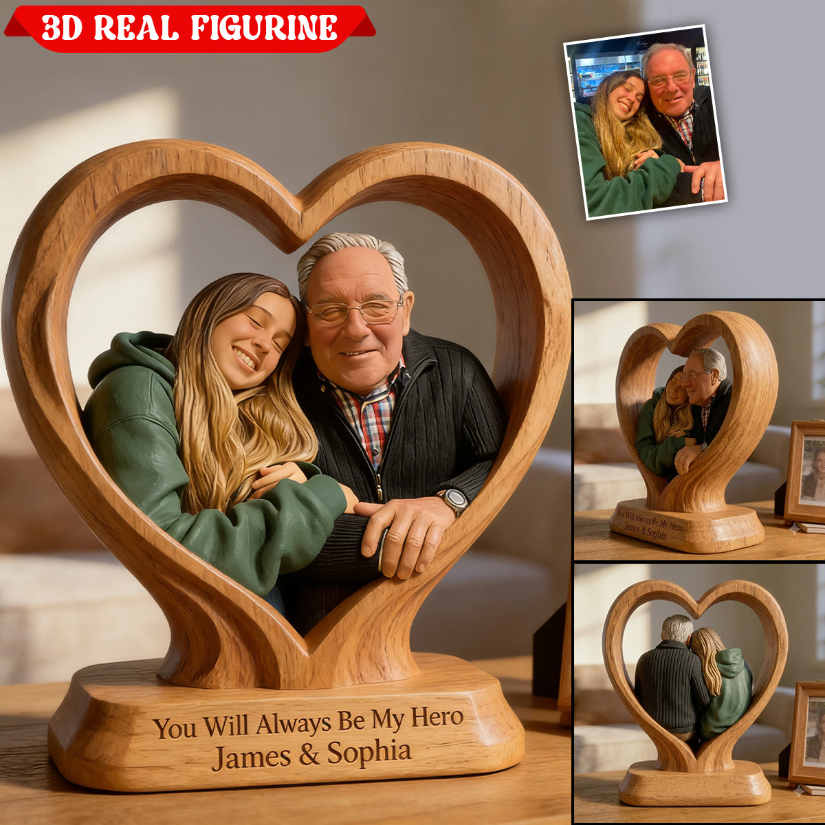 Du bist der beste Papa - Personalisierte Vater Premium 3D Figur