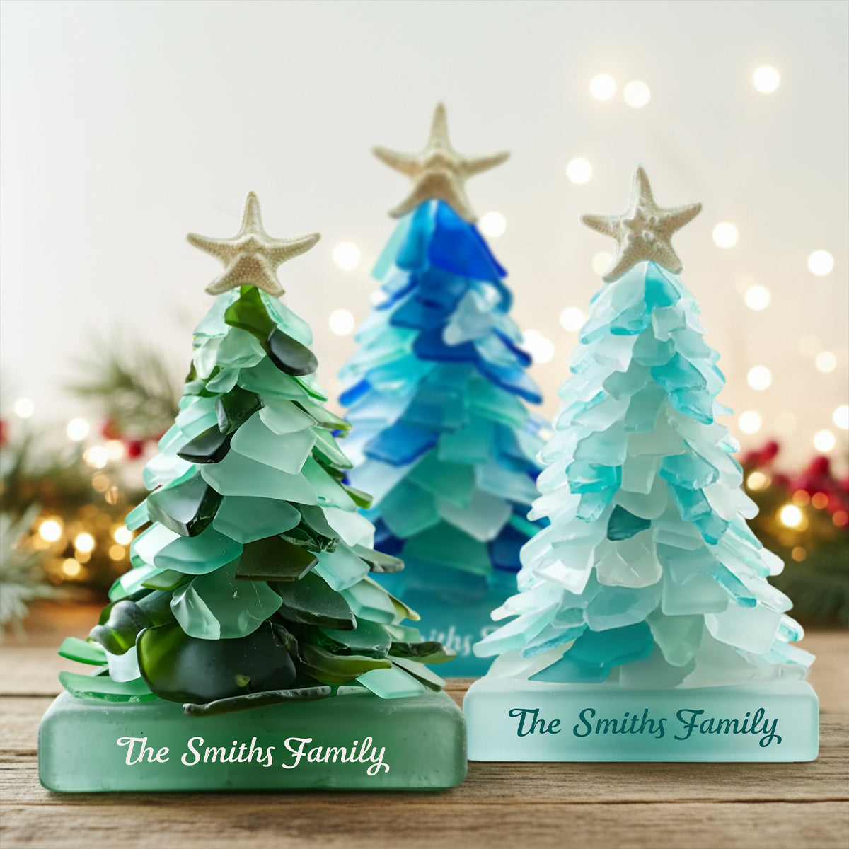 Kleiner Weihnachtsbaum – Personalisierte Acrylplakette in individueller Familienform