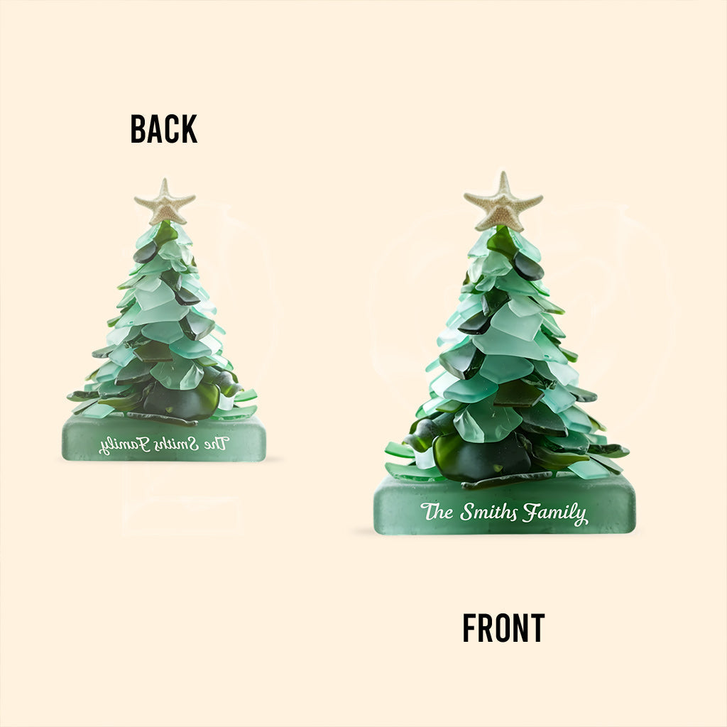 Kleiner Weihnachtsbaum – Personalisierte Acrylplakette in individueller Familienform