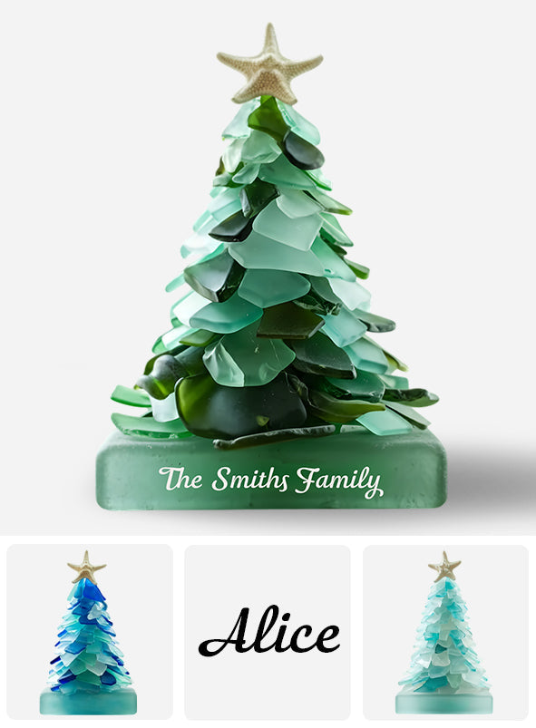 Kleiner Weihnachtsbaum – Personalisierte Acrylplakette in individueller Familienform