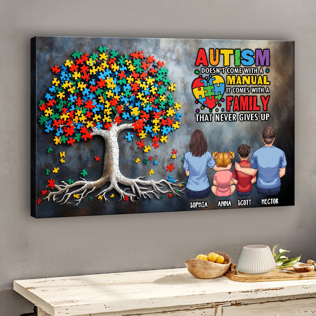 Autismus-Aufklärung – Personalisierte Leinwand und Poster für die ganze Familie