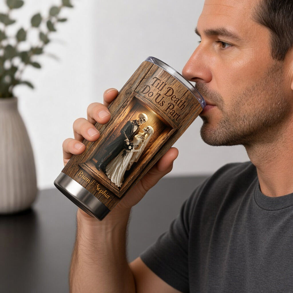 Till Death Do Us Part - Personalized Skull Tumbler