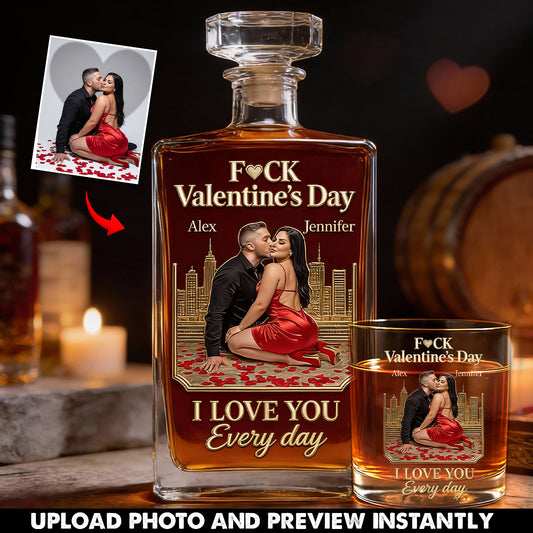 Ich liebe dich jeden Tag – Personalisiertes Whisky-Dekanter-Set für Paare