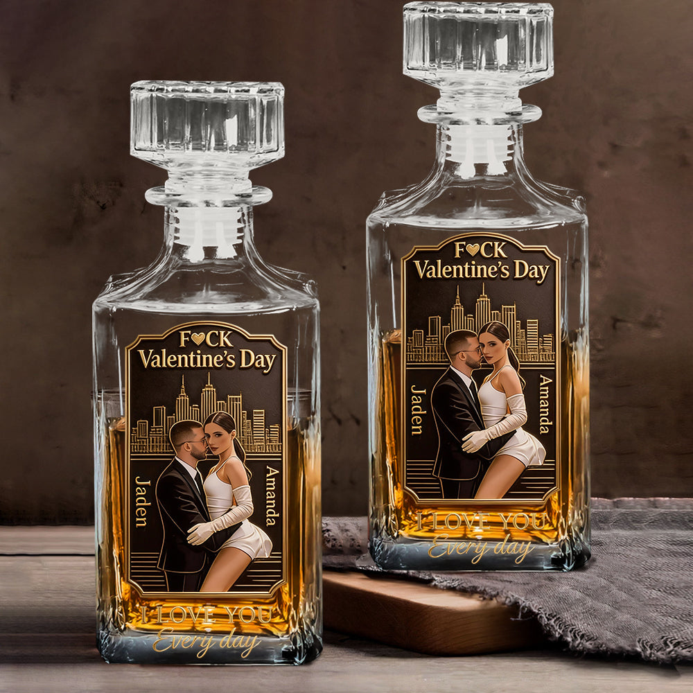 Ich liebe dich jeden Tag – Personalisiertes Whisky-Dekanter-Set für Paare