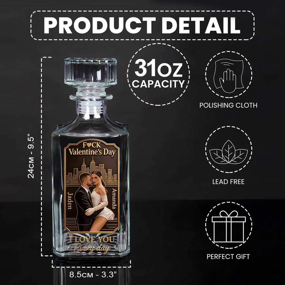 Ich liebe dich jeden Tag – Personalisiertes Whisky-Dekanter-Set für Paare